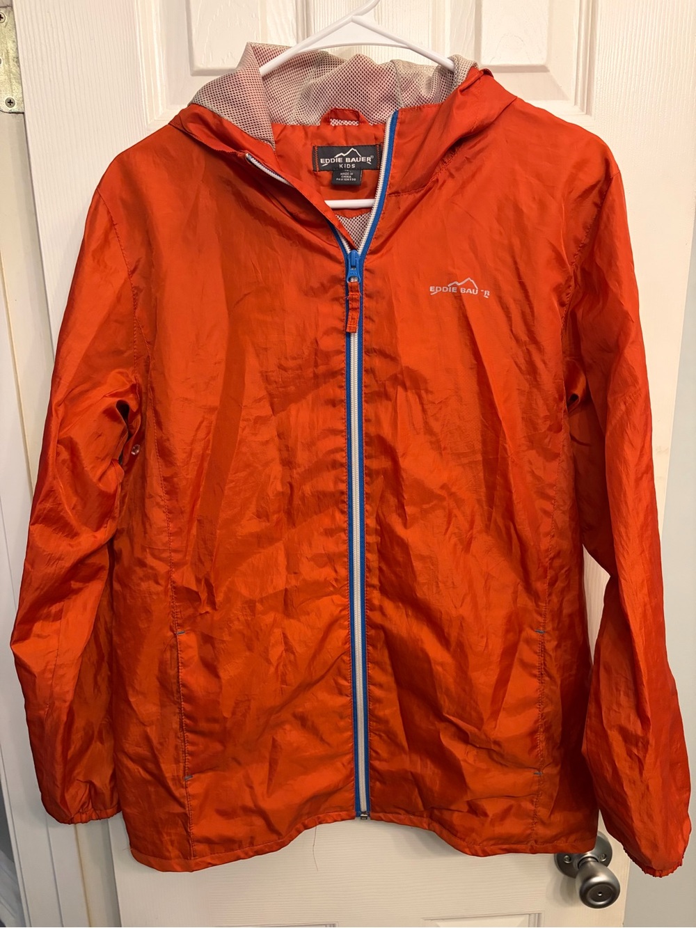 Eddie Bauer Kids Orange Hooded Lightweight Windbreaker Jacket
